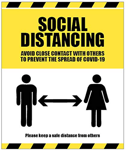 Social distancing, avoid close contact with others Self Adhesive Vinyl Sticker (250x300mm)
