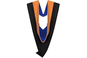 Cappe Diem Master Graduation Deluxe Hood (Nursing, Social Work, Theology, MBA, M.Ed, M.Sc.) Apricot Salmon Peacock