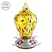 Best Home Products Hummingbird Feeder with Perch - Hand-Blown Glass Feeders | Autumn Impressions (Orange Yellow)