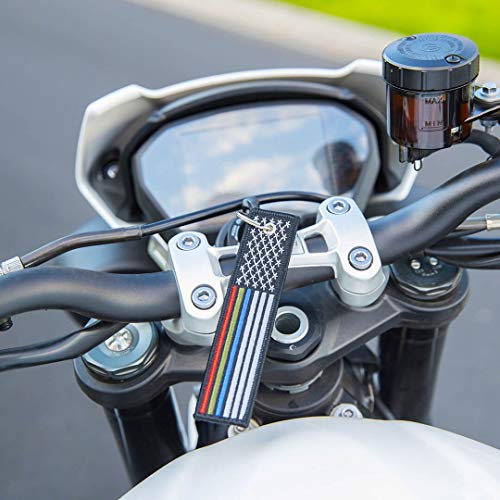 Flag Keychain Tag with Key Ring, EDC for Motorcycles, Scooters, Cars and Gifts (USA Thin Blue, Red, Green line) - Thumbnail 3