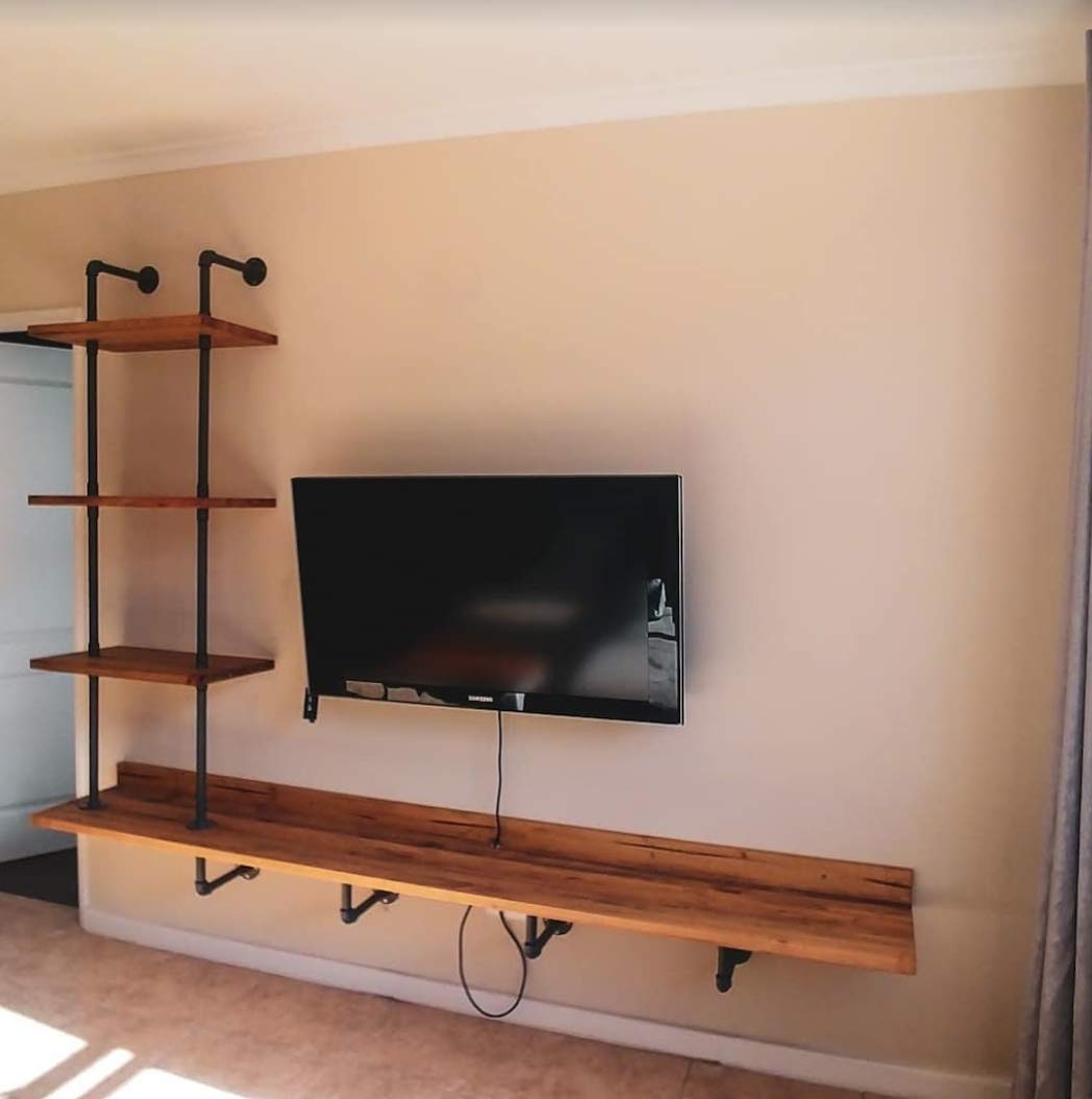 Industrial Pipe Entertainment Center Handmade