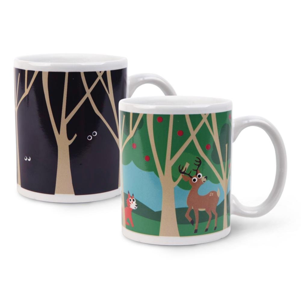 Kikkerland Stoneware Thermographic Ink Woodlands Morph Mug, Multi-Colour, CU85 — image 1