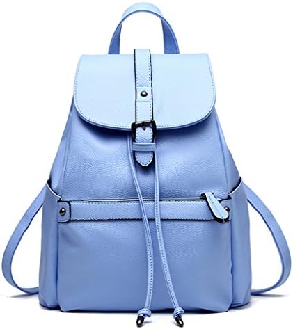BOBILIKE Women Leather Backpack Shoulder Bag Casual School Travel Daypack Purse, Sky Blue