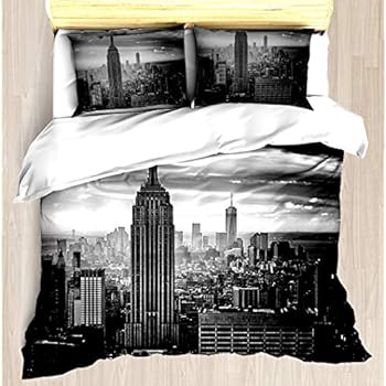 Amazon Com New York City Skyline Duvet Cover Set Soft Comforter