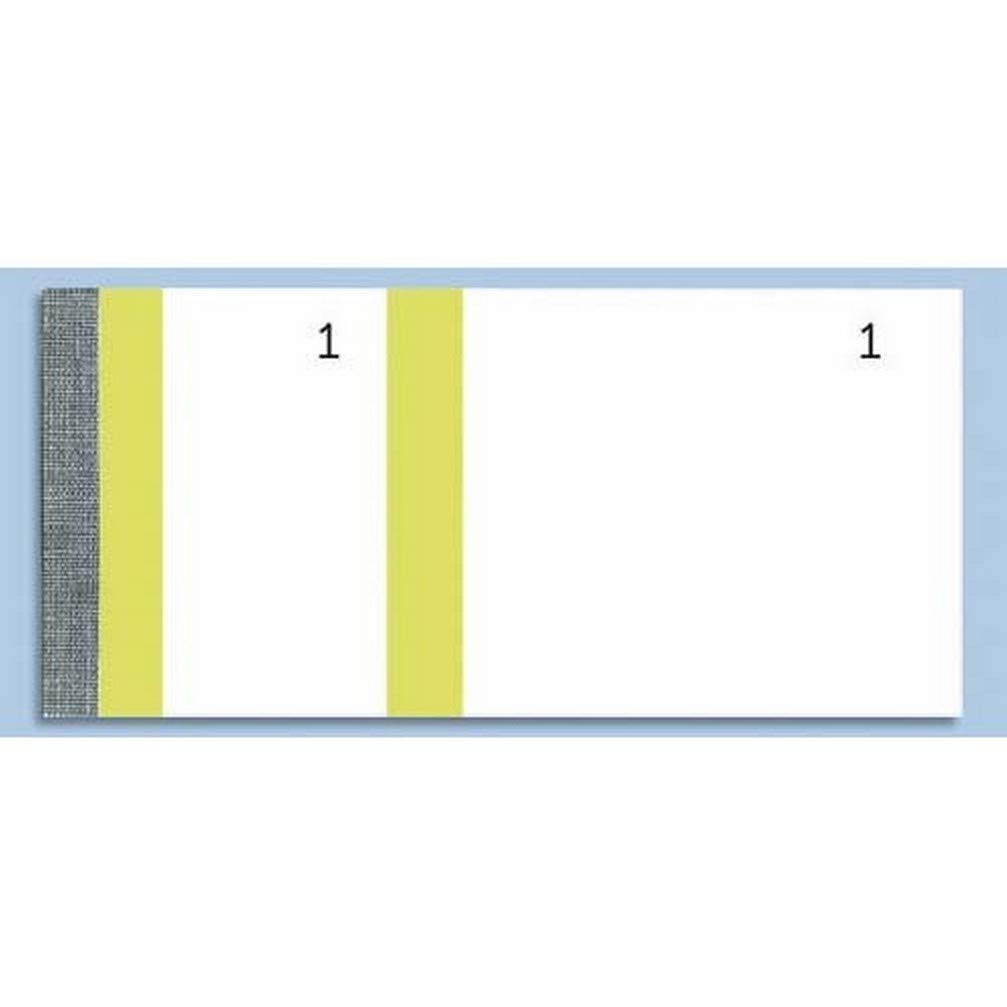 Exacompta - Ref 96303E - Sellers Blocks - 66 x 135mm in Size, 100 Sheets, Double Numbered 1-100, Detachable Micro-Perforations - Yellow Stripe (Pack of 10)