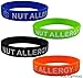 Max Petals NUT ALLERGY Bracelets - Blue, Orange, Green and Black Small Size 7 inches (4 Pack)