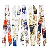 5PCS Fashion Bag Twilly Handbag Handle Ribbon Scarf for Women's Package Band Bracelet Hair Head (5pcs Scarves)