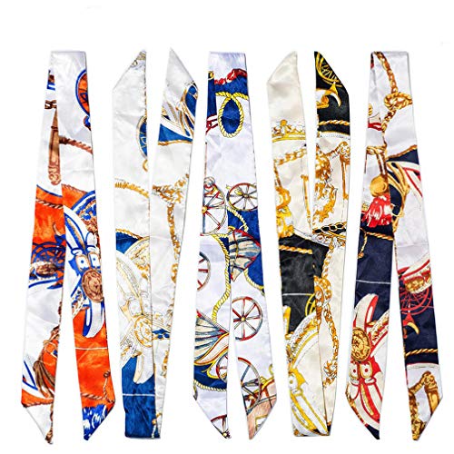 5PCS Fashion Bag Scarf Handbag Handle Ribbon Scarf for Women's Package Band Bracelet Hair Head 