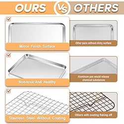 TeamFar Baking Sheet with Rack, 16 x 12 x 1 Inch