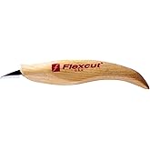 FLEXCUT Wood Carving Knives | Mini Detail Knife | Honed and Polished Ultra-Thin 1095 High Carbon Steel Blade | Ergonomic Solid Ash Wood Handle |KN27 | Made in the U.S.A.