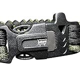 L.Store (R) Outdoor Army Style Survival Paracord Bracelet with Fire Starter, Scraper Kit- Color: Army Green Interlaced with Black (2-in-1 Pack) Paracord Survival Bracelet