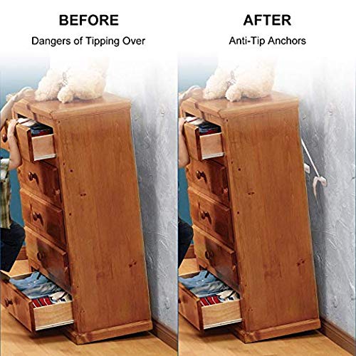 Mounting Hardware Included Adoric 4 Pack Anti Tip Furniture Anchor