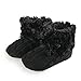 Arshiner Toddler Girls Fleece Woollen Fur Knitted Snow Boot (L3)(9-18mths), Black(FBA))