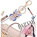 Aibearty Fashionable Creative Diamond Crystal Rhinestone Blue Owl Keychain Bag Charm Pendent