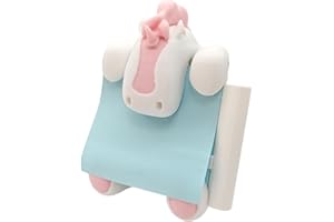 RhyNSky Animal White Sticky Note Dispenser Pop up Notes Holder with Pen Holder for Desk Office School, 3x3 In, Pink, C22
