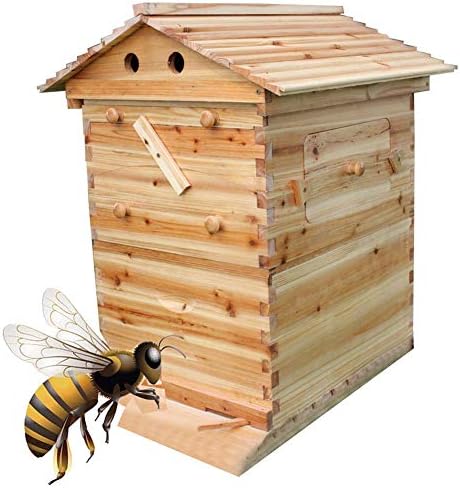 PILIBEIBEI Automatic Wooden Beehive House Equipment Set Suitable Automatic Flow Beehive with Large Output, Easy to Assemble, Extraction Easier(Not Include Framese)