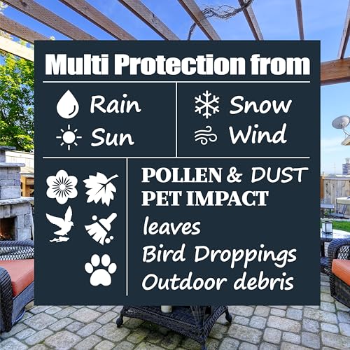 F&J Outdoors Garden Furniture Tear Resistant Waterproof Snow Protection Round Protective Cover for Garden Furniture Weather Resistant in Summer and Winter 213 x 70 cm