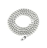 20PCS 2.4mm Nickel Beaded Ball Chain Necklaces Pull