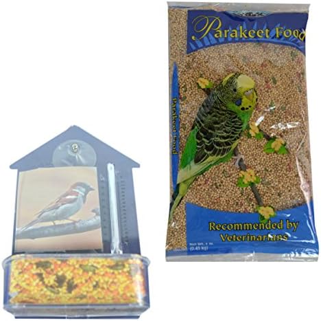 Bird Watcher's Window Suction Bird Feeder with Thermometer and 1lb Bird Seed. This 7"x5" clear house shaped Feeding Dish with starter seed are ideal for Bird Watchers of all ages.