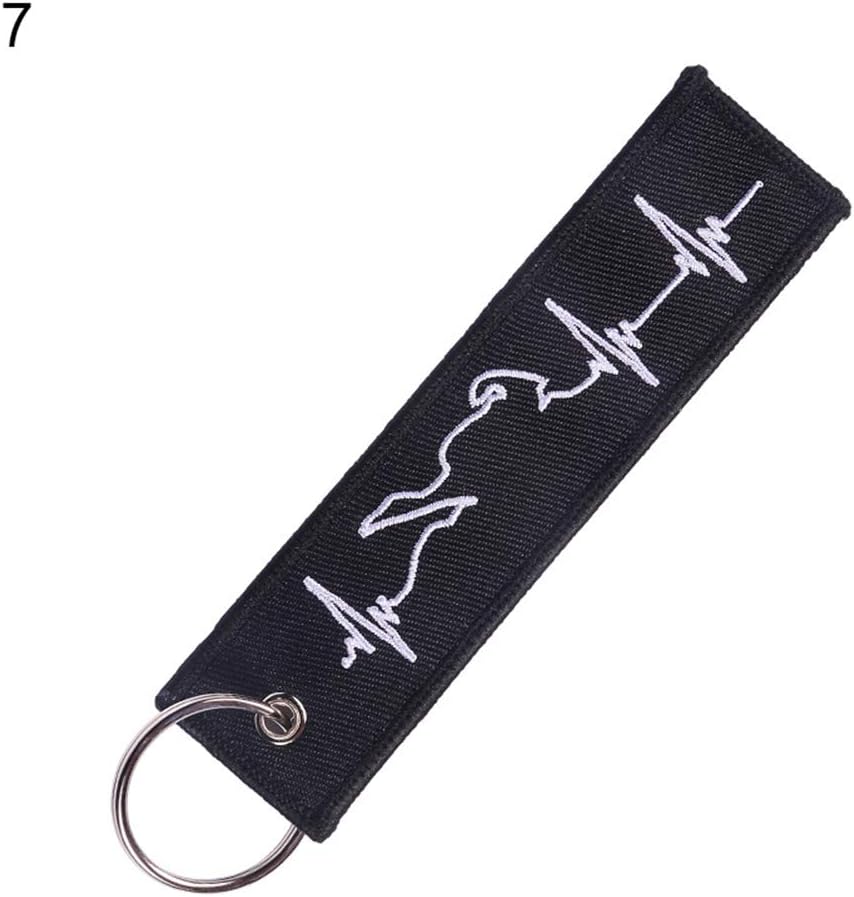 SWIDUUK Follow Me Pull to Eject Embroidery Tag Car Keychain Key Ring Holder Wallet Bag Handbag Phone Ornament Penadant Gift