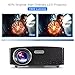 Portable Projector, Distianert Video Projector Home Theater Projector HD Projector Outdoor/Indoor Projector Support 1080P via USB TV Laptop Game Android iPad iPhone for Home Cinema Theater