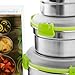 STAINLESS STEEL CONTAINERS – Airtight Stainless Food Containers – Leakproof Lids with Silicone Gasket Maintains your Leftover Quality - Perfect for use in Lunch Boxes 3 Pack Set