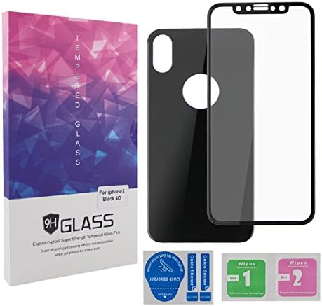 For iPhone X Screen Protector 4D Full Curved 9H Hardness Ultrathin Tempered Glass Front &amp; Rear Protect Film for iPhone 10 (2017)