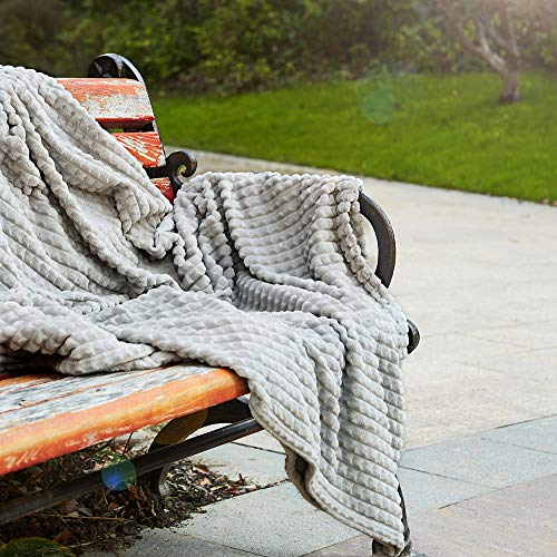 Simple&Opulence Gray Throw Blanket for Couch-Super