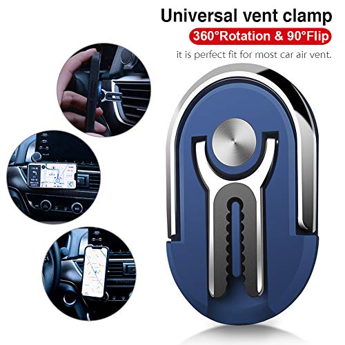 Phone Ring Holder - Sanp Three-in-one Multipurpose Mobile Phone Bracket Holder Stand 360 Degree Rotation & 90°Flip for Car Home, Multiple-Angle Car Phone Moun(Blue) - Thumbnail 7