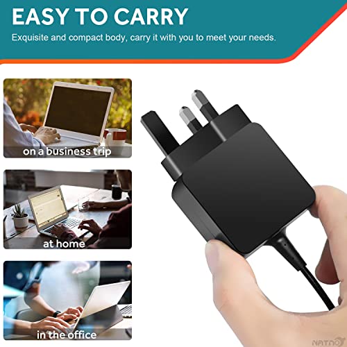 NATNO 65W AC Adapter Charger for Lenovo IdeaPad 330 330s 320 310 100 110 110S 120 120S 510 S340 S145 710S, Flex 3 4 5 6 Laptop 4.0 * 1.7 mm Round Tip Power Supply Cord(DL65200325)
