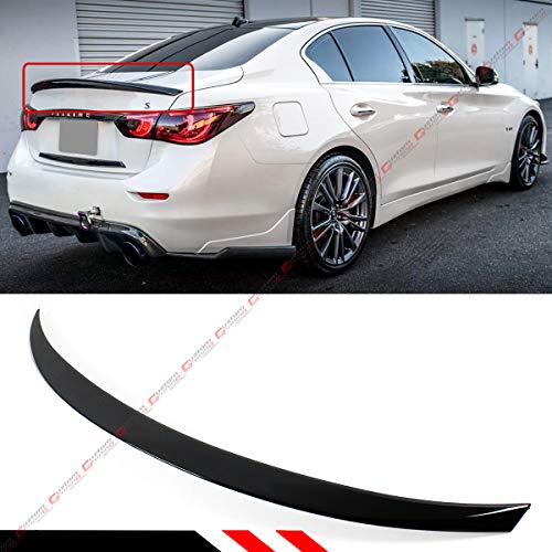 Cuztom Tuning Fits for 2014-2019 Infiniti Q50 JDM EAU Style Painted Gloss Black Trunk Lid Spoiler Wing - Thumbnail 3