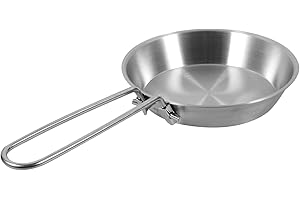 TOYANDONA Compact Stainless Steel Egg Frying Pan with Folding Handle Nonstick Multi-use Skillet for Camping