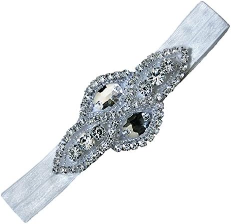 Christening Baptism Baby Rhinestone Headband Baby Princess Headband Baby Arrival Gift Hospital Headband (1-5 years old , White)