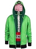 Minecraft Big Boys' Creeper Anatomy Premium Zip-Up Hoodie (Green, X-Large)
