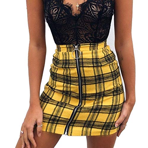 Fashion Yellow Skirt Outfit 2018 Gloriouu Mini Skirt Hugcitar High