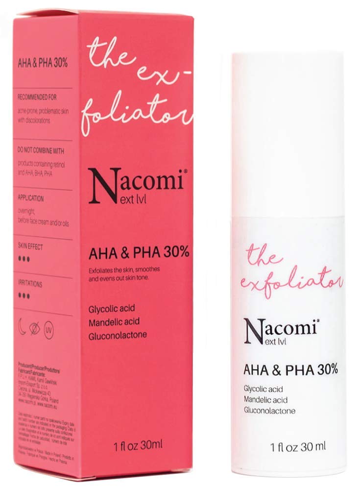 NACOMI Acid Peeling AHA PHA 30% 30 ml Exfoliating the Stratum Corneum, Smooths and Balances Skin Tone