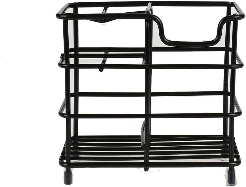 Stainless Steel Bathroom Stand Toothbrush Toothpaste Holder (Black): Kitchen & Dining