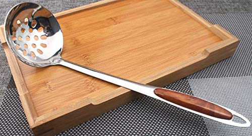 rukauf Slotted Spoon 28 cm Long, Diameter 7.7 cm Skimmer Ladle Soup Ladle, Kitchen Gadgets