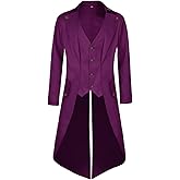 MOFOVELY Mens Pirate Coat Steampunk Jacket Tailcoat Renaissance Jacket Halloween Hatter Costume
