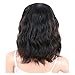 KRSI Fashion Hairstyles Black Mix Brown Synthetic Wigs for Black White African American Women Heat Resistant Natural Wavy Women's Custom Cosplay Party Wigs 14inch+Free Wig Cap