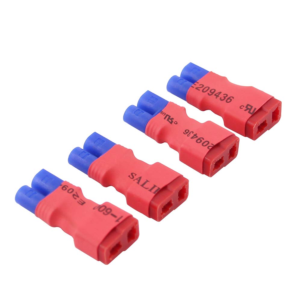 OliRC 4pcs No Wires Connector: EC2 Male to Female T-Plug Deans Style Adapter(C37-4)