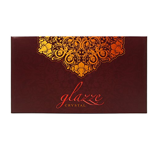 Glazze Crystal ALY-078-GL Liquor Glasses Cordial, Gold Floral