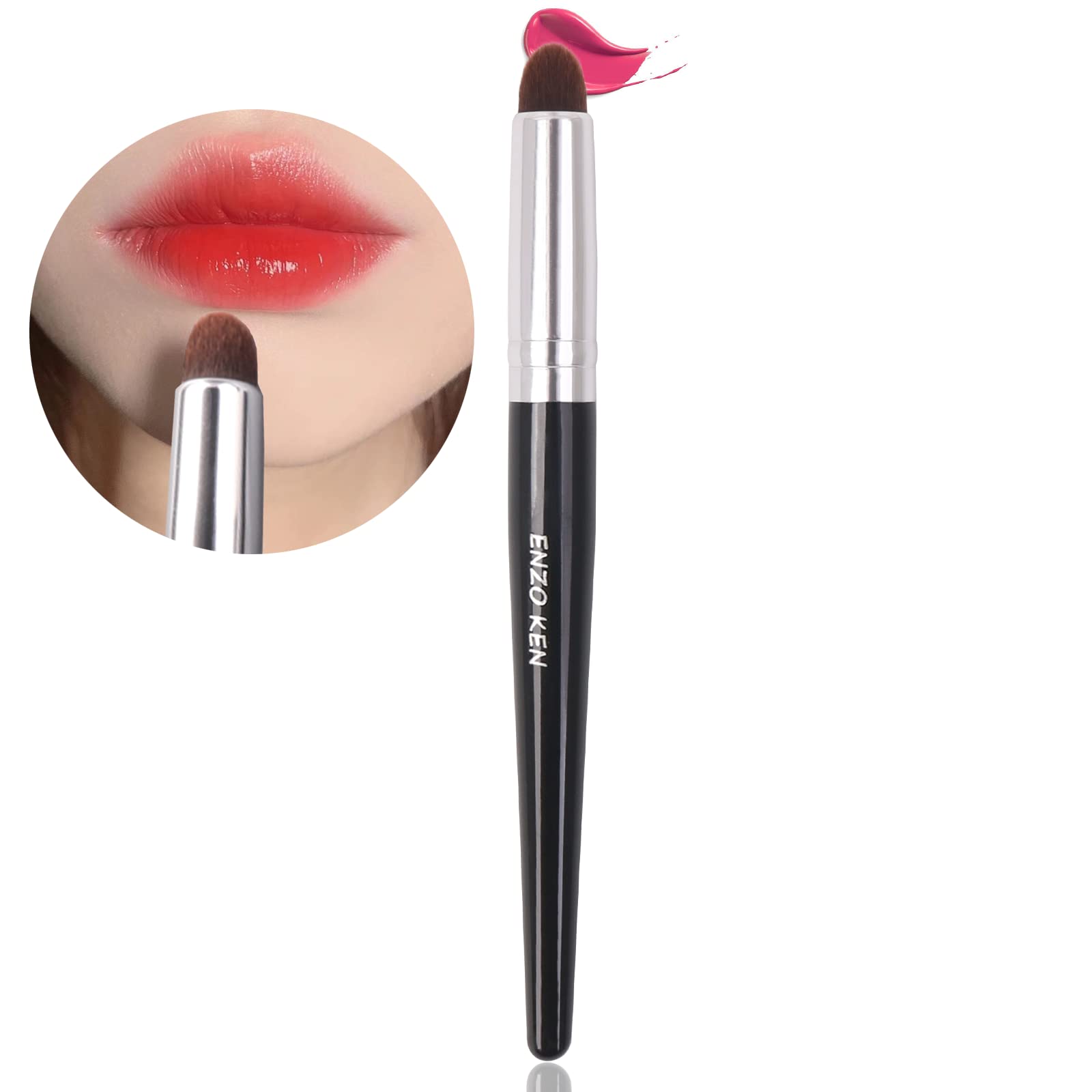 ENZO KEN Lip Brush, Lipstick Brush, Lip Blending Brushes, Small Makeup Brush, Small Concealer Brush Under Eye, Concealer Brushes - Black, L9B