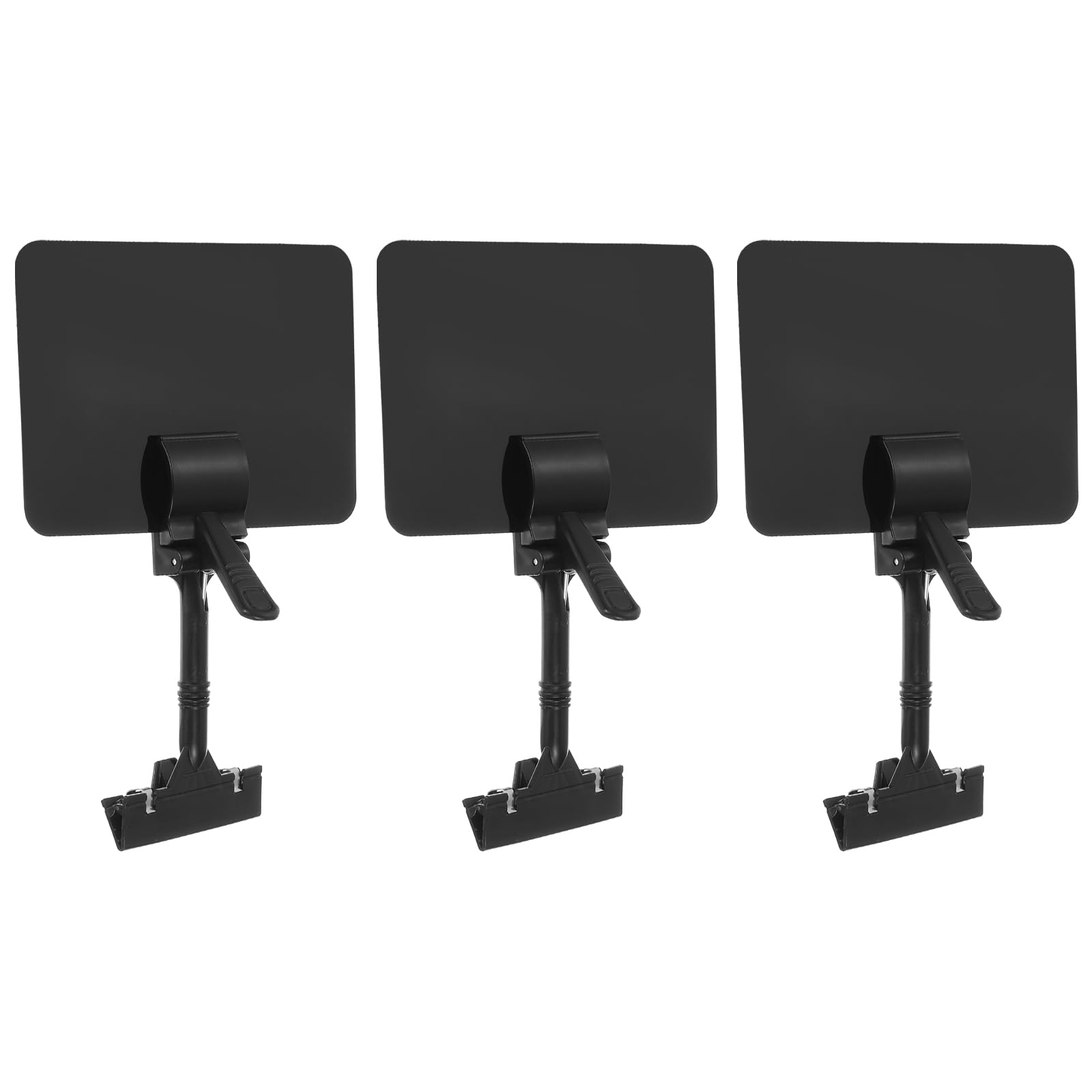 PATIKIL Sign Holder Clip 6"x 3",3Pcs Double Head Swivel Sign, Rotating Erasable Price Display Holder with Clamp Clip for Supermarket Business Merchandise,Black