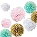 Fonder Mols Blush Pink Green Ivory Tissue Pom Poms Kit for Baby Shower, Bridal Shower, Wedding, Bachelorette, Birthday Party Paper Flowers Decorations(Set of 21)