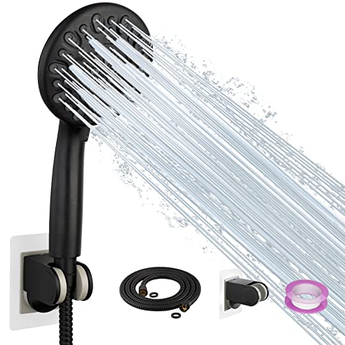 7Setting High Pressure Handheld Shower Heads, Hand Shower Head 5’’ Oil Rubbed Bronze Face, 79