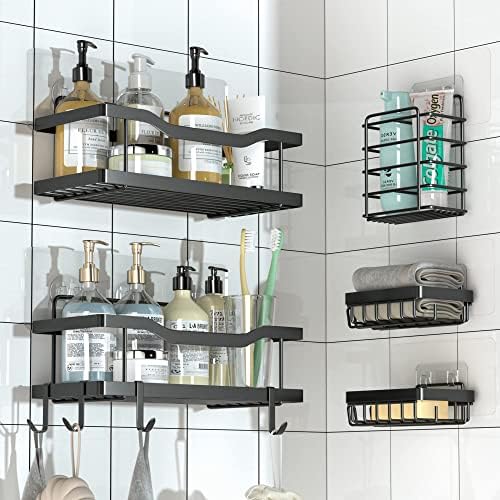 Jovware Shower Caddy Adhesive Replacement – Strong Transparent Sticky Pads, 6-Pack, Holds Over 40 Lbs, Fits Most Brands