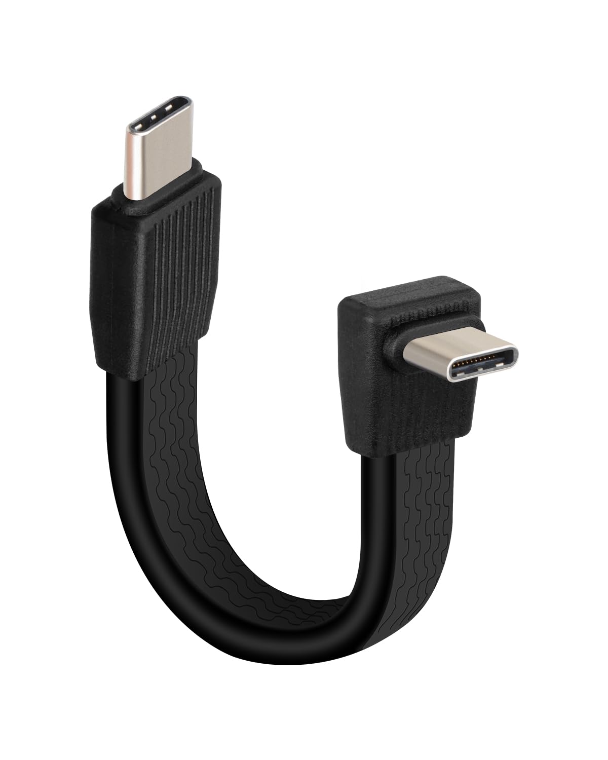 YANBORONSN 80Gbps Flaches USB-4 Kurzkabel, USB-C Schnellladekabel, PD 240W 90 Grad Typ C Stecker auf Typ C Stecker Ladekabel, 8K@60Hz Videoanzeige für Telefone, Tablets, Laptops (67MM)