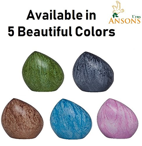 Ansons Urns Light Blue Small Cremation Urn - Mountain/Rock Funeral Urn - Aluminum Memorial Garden Burial Urn - Aluminum with Marbled Design - Fits up to 12 lbs Pet Urn