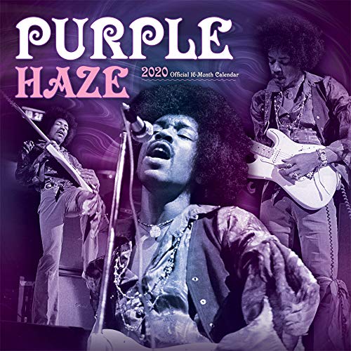 Jimi Hendrix - Purple Haze 2020 12 x 12 Inch Monthly Square Wall Calendar by Global, Psychedelic Roc by